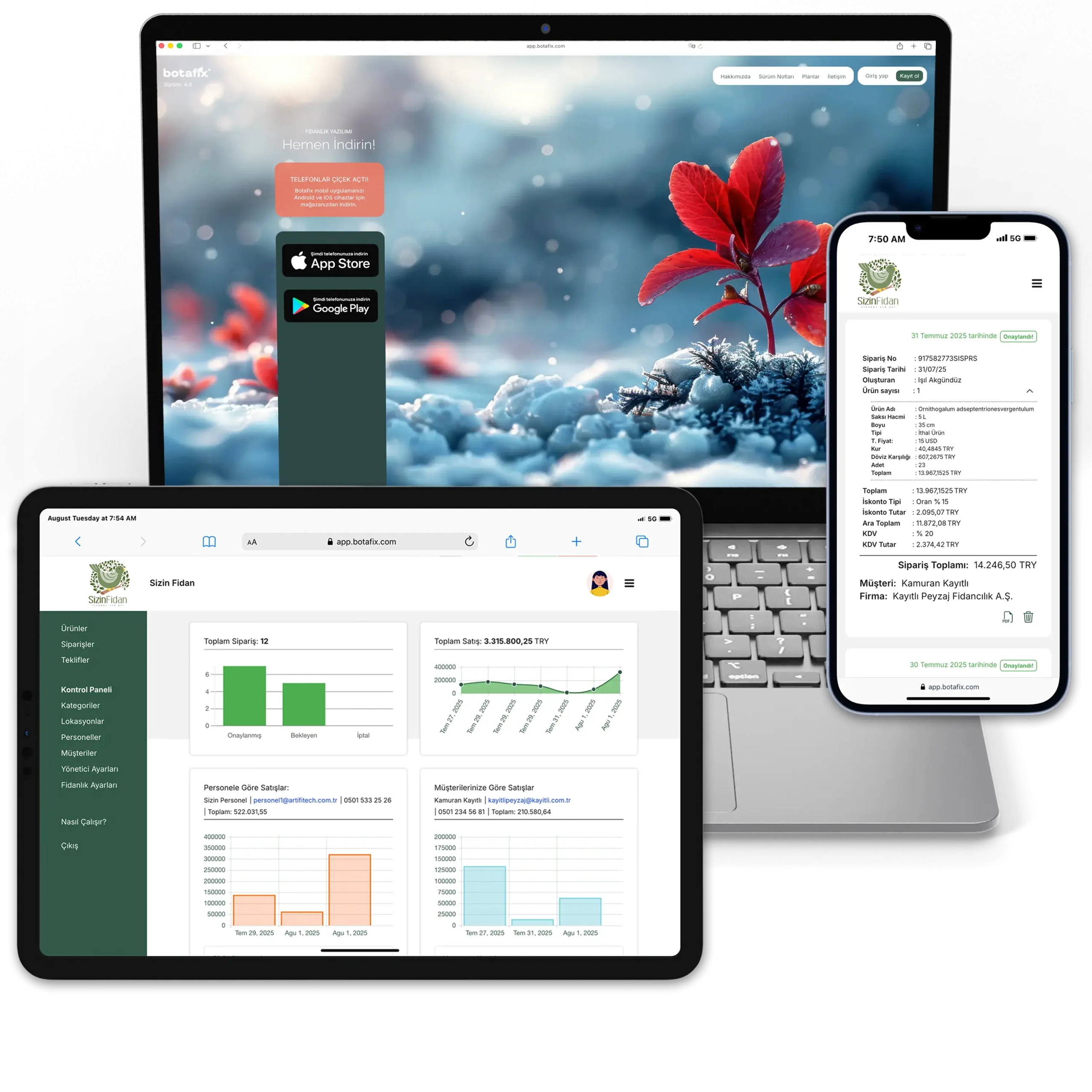 Süs bitkileri üreticileri ve fidanlıklara özel dijital yönetim çözümü