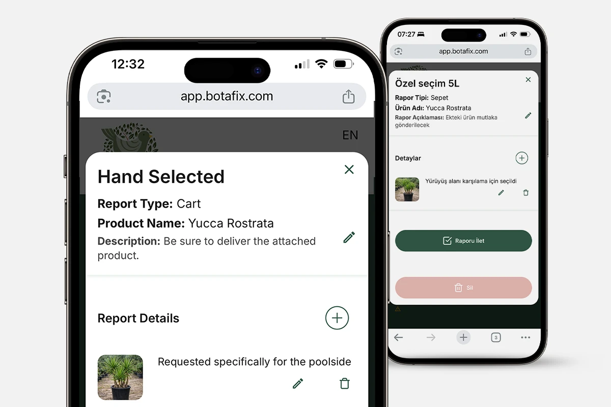 With Botafix, you collect all order details in a single structure. This allows your teams to work with the same data and keeps the process running smoothly. With Botafix, you collect all order details in a single structure. This allows your teams to work with the same data and keeps the process running smoothly.